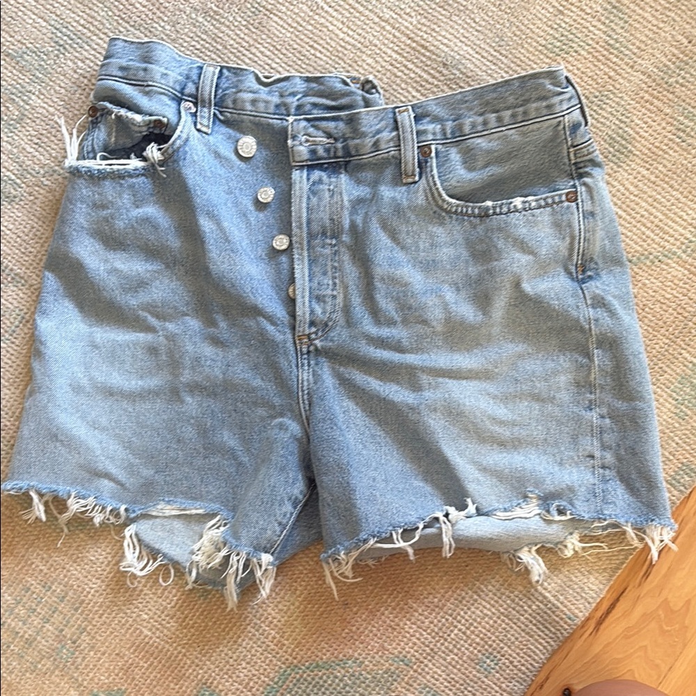 Agolde asymmetrical hem shorts